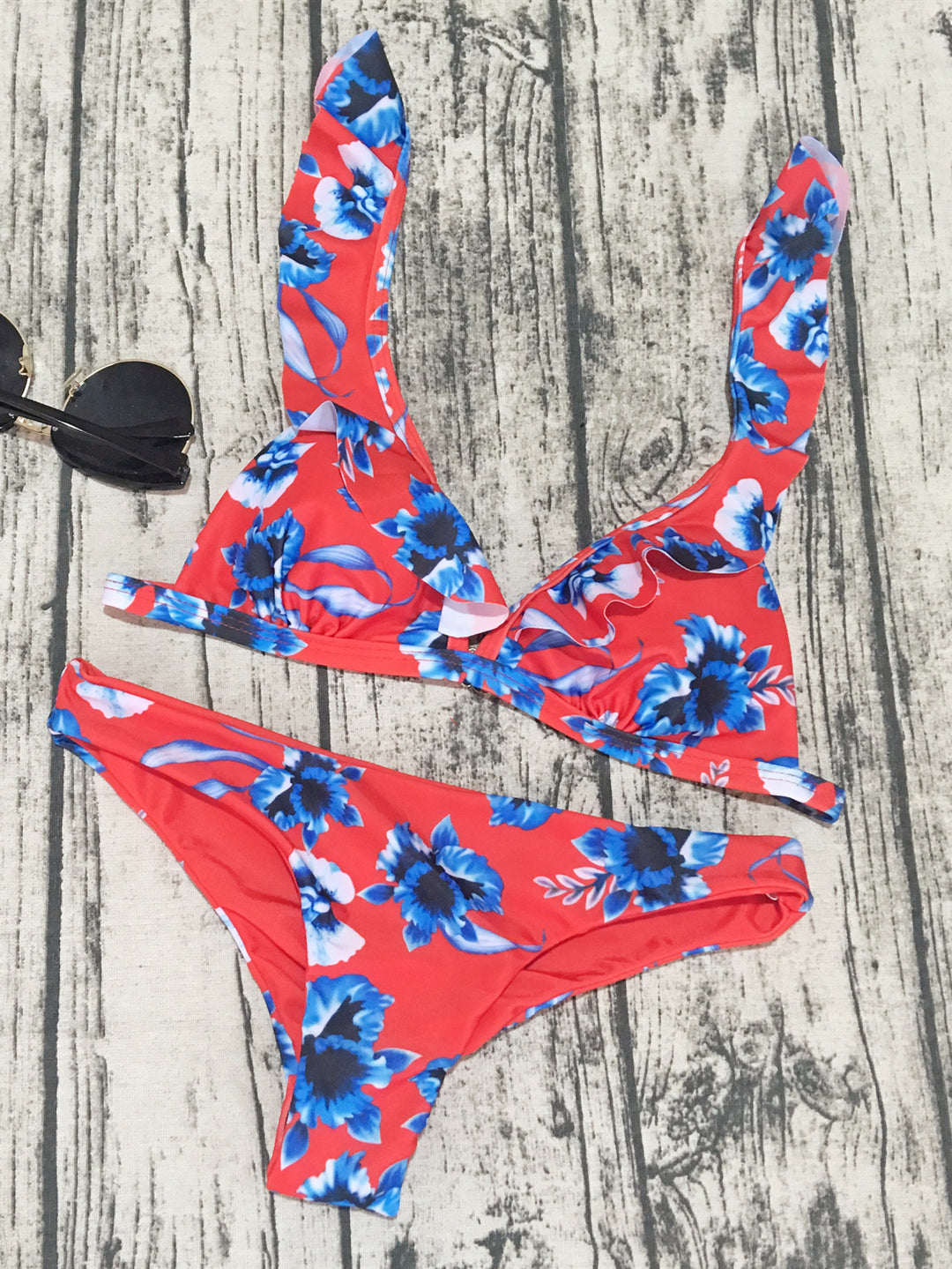 Damen Floral Triangel-Bikini EB