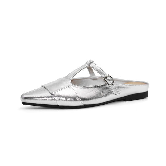 Damen elegante Slingback-Mules mit modischem Schnallenverschluss EB