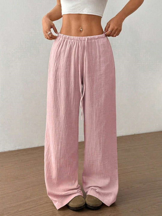 Damen Weite Sommerhose mit elastischem Bund und lockerem Schnitt EB