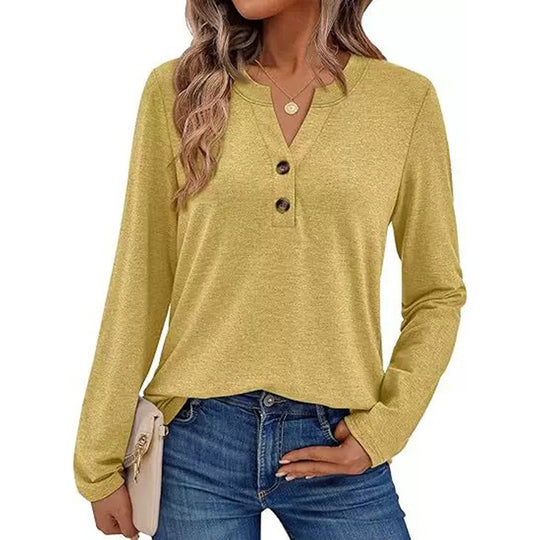 Damen Langarmshirt mit Knopfdetails EB
