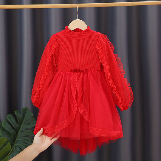 Mädchen Festliches Kleid mit Rüschendetails EB