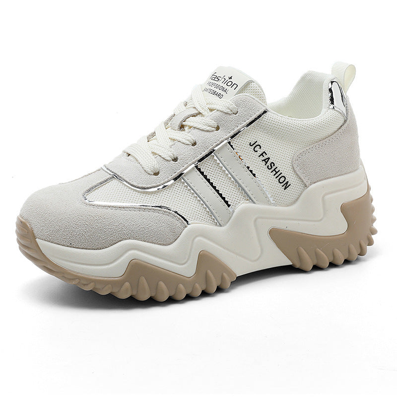 Damen Trendige Chunky Sneakers mit stabiler Gummisohle und atmungsaktivem Obermaterial EB