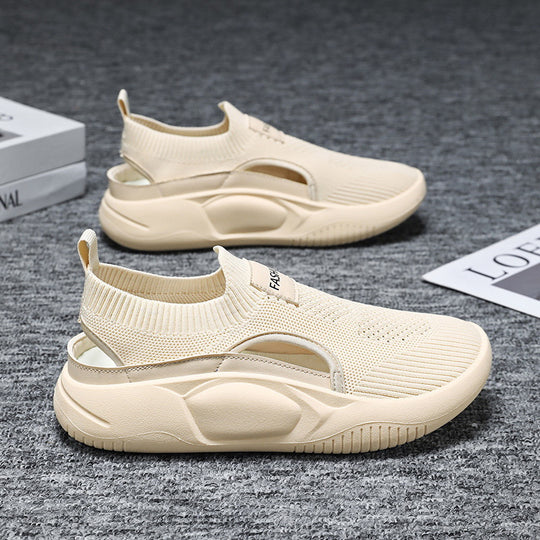 Damen Bequeme Slip-On Sneakers mit atmungsaktiver Mesh-Oberfläche und flexibler Sohle EB