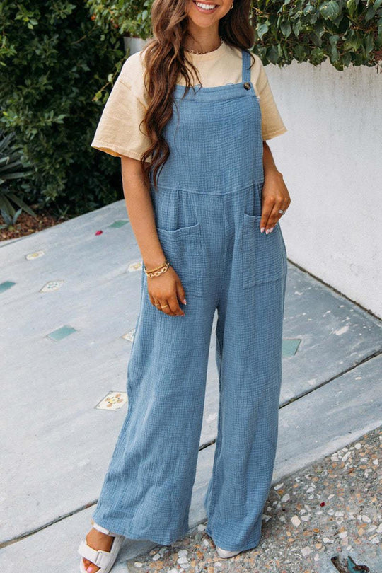 Damen Lässiger Overall mit praktischen Taschen und weitem Bein EB
