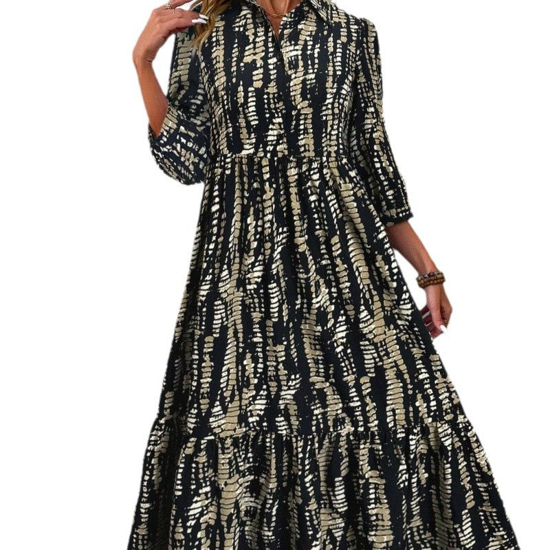 Damen Hemdblusenkleid mit raffinierten Rüschendetails und asymmetrischem Saum EB