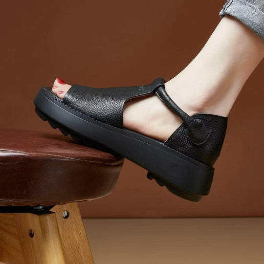 Damen Offene Sandalen mit verstellbarem Riemen und komfortabler Sohle EB