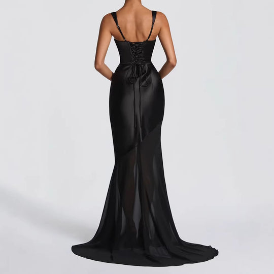 Damen Elegantes Chiffon-Abendkleid mit figurbetontem Schnitt EB