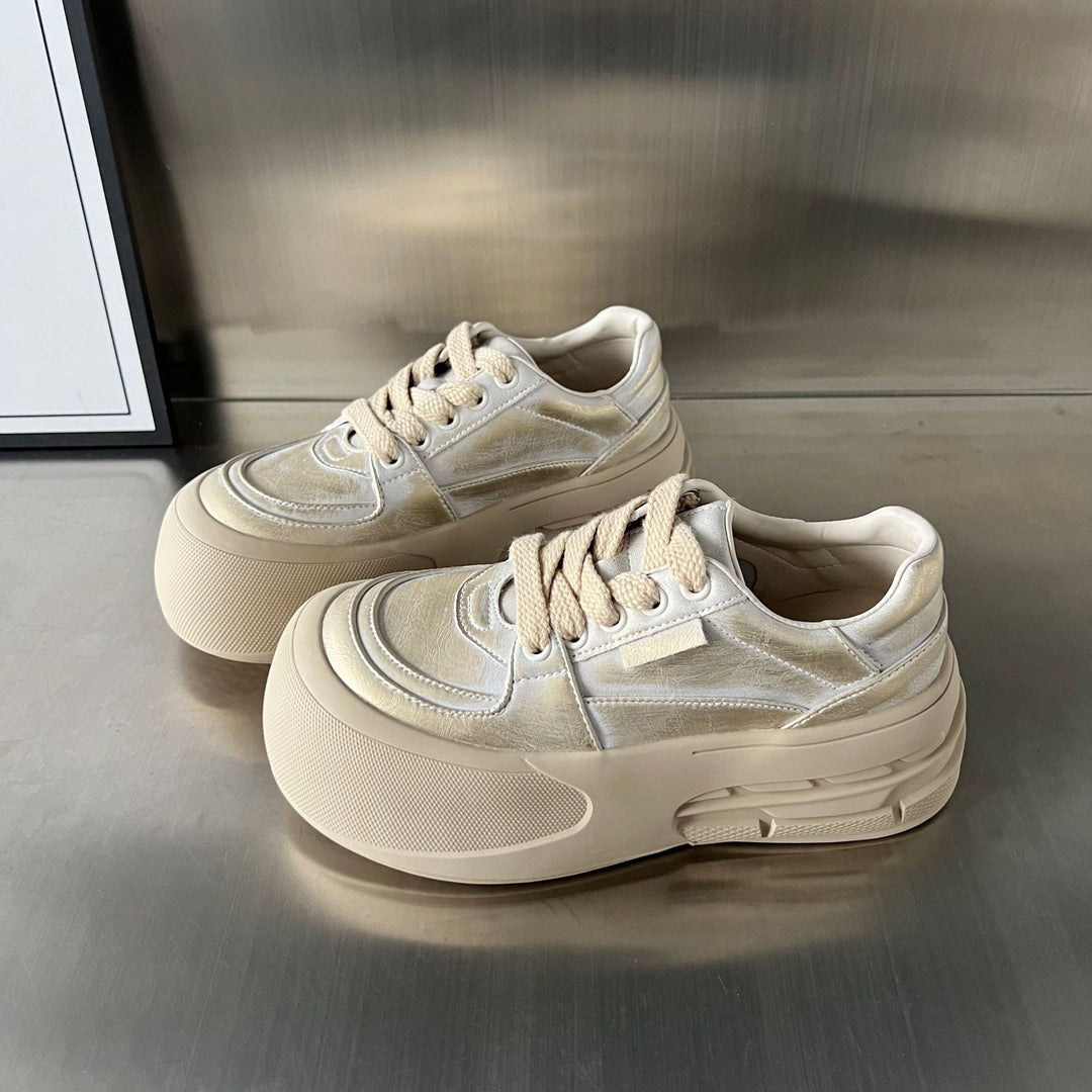 Damen modische Sneakers mit extragroßer Plateausohle und atmungsaktiver Mesh-Oberfläche EB