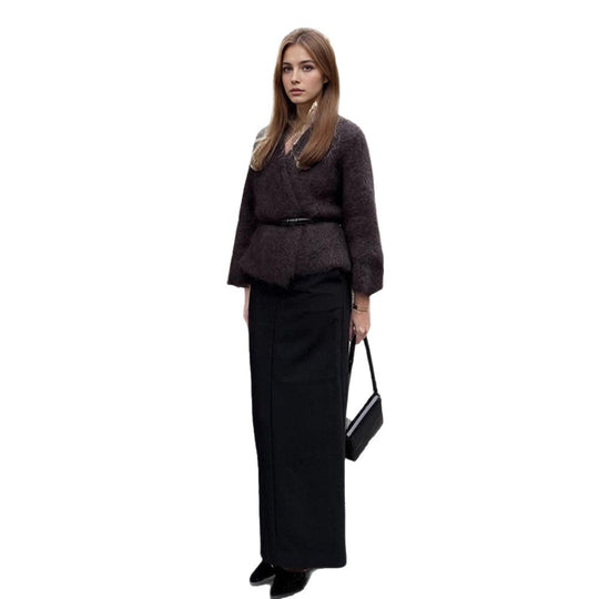 Damen Kuscheliger Pullover mit lässigem Schnitt und tiefem V-Ausschnitt EB