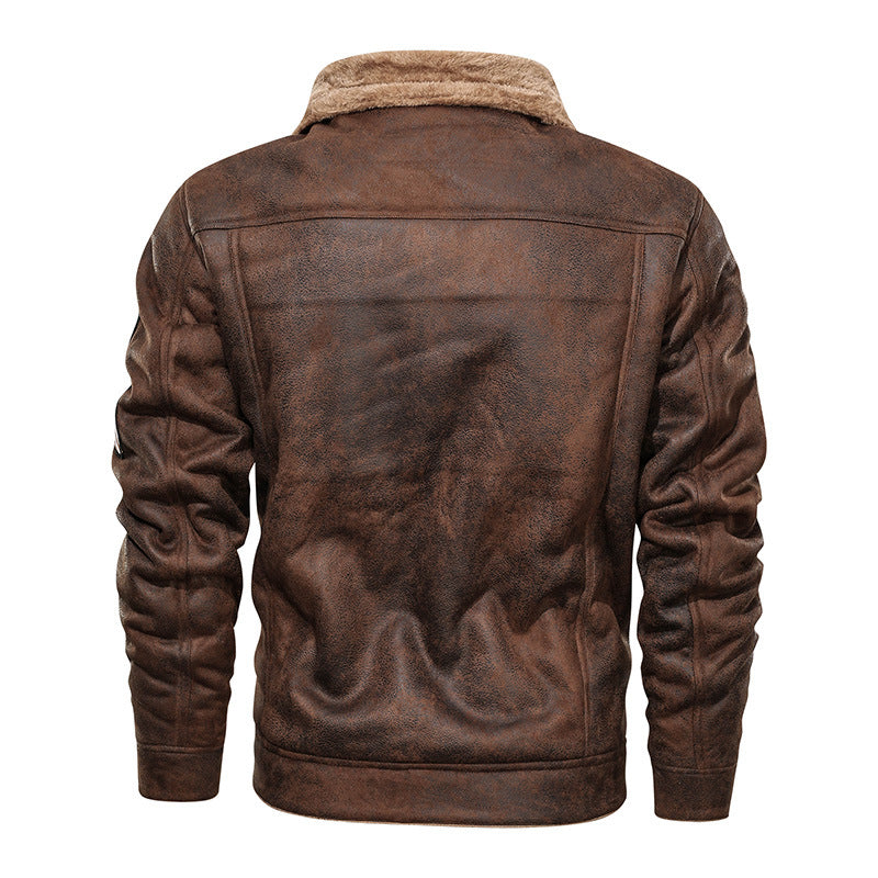Herren nan gefütterte Lammfelloptik Jeansjacke mit Teddyfutter und Druckknopfleiste EB