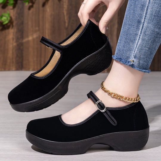 Damen Komfortable Mary Jane Schuhe mit verstellbarem Riemen EB
