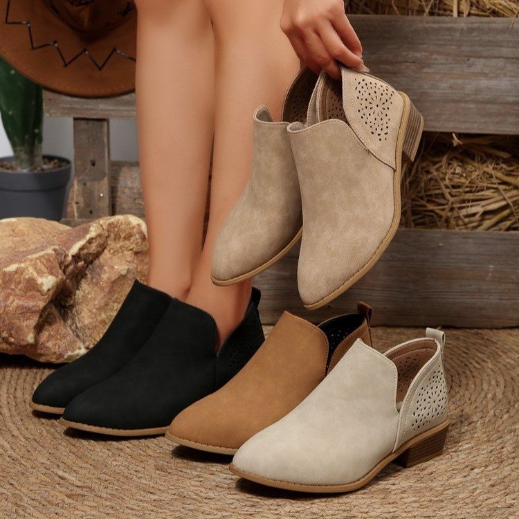 Damen Modische Stiefeletten mit luftigen Cut-Outs EB
