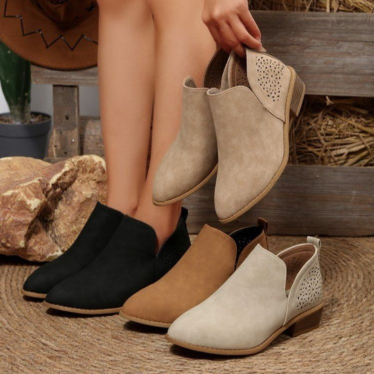 Damen Modische Stiefeletten mit luftigen Cut-Outs EB