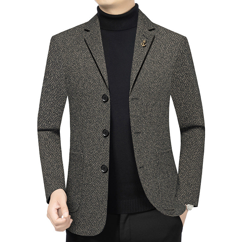 Herren Modernes Einreihiges City-Blazer mit aufgesetzten Taschen und leichter Halbfütterung EB