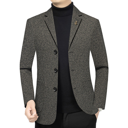 Herren Modernes Einreihiges City-Blazer mit aufgesetzten Taschen und leichter Halbfütterung EB