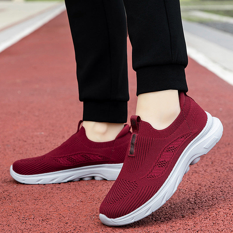 Damen Bequeme Slip-On Fitnessschuhe mit atmungsaktivem Obermaterial EB