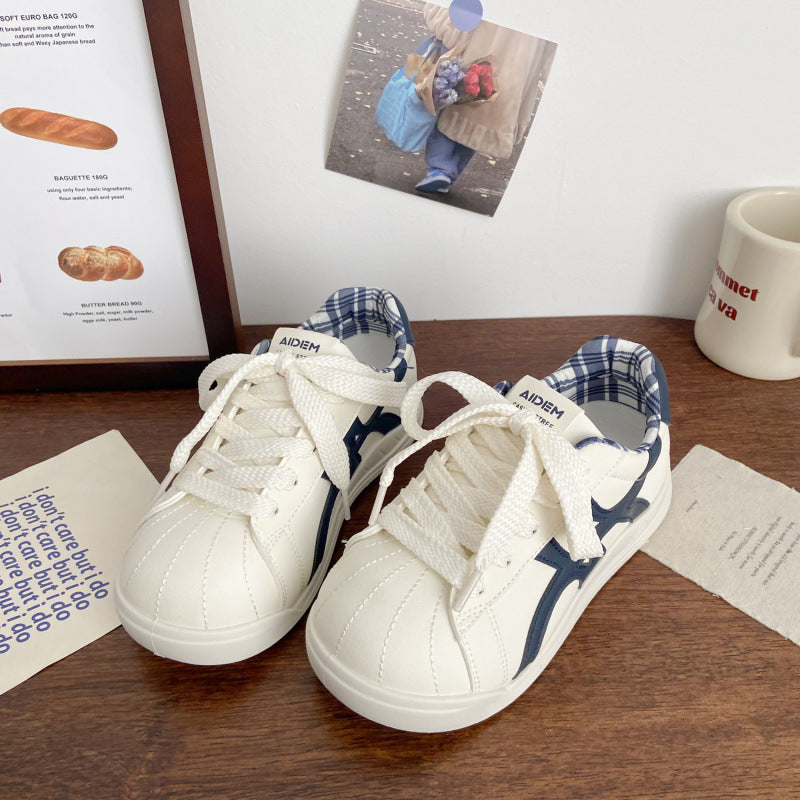 Damen Sportliche Sneaker mit kariertem Innenfutter und modischem Design EB