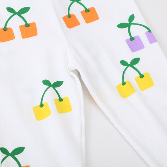 Mädchen Leggings mit fröhlichem Blüten- und Pflanzenmuster EB