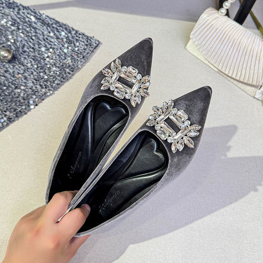 Damen elegante Pumps mit funkelndem Kristallakzent EB
