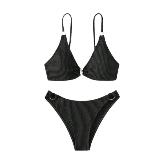 Damen Triangel-Bikini mit Ringverzierungen EB
