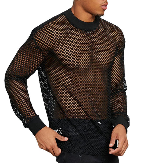 Herren Netzshirt mit einzigartigem Muster und lässigem Schnitt EB