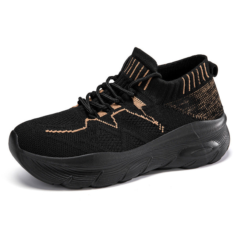 Damen Sportliche Stricksneaker mit elastischem Schaft und atmungsaktiver Sohle EB