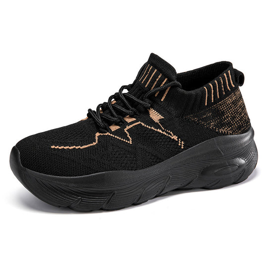 Damen Sportliche Stricksneaker mit elastischem Schaft und atmungsaktiver Sohle EB