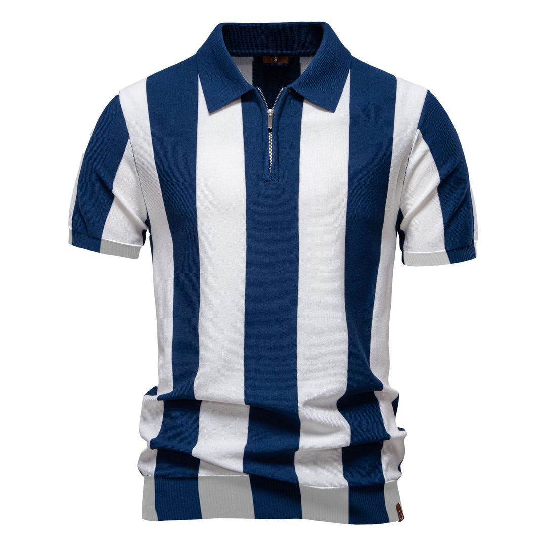 Herren Poloshirt mit modernem Streifenmuster EB