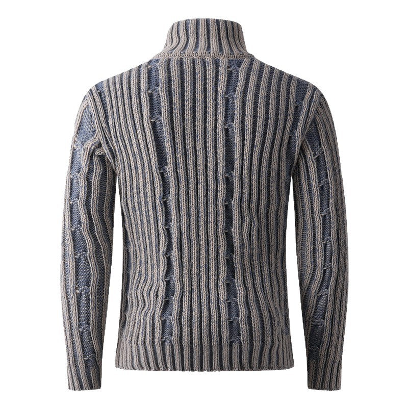 Herren modische Strickjacke mit hochabschließendem Reißverschluss und einzigartigem Muster EB