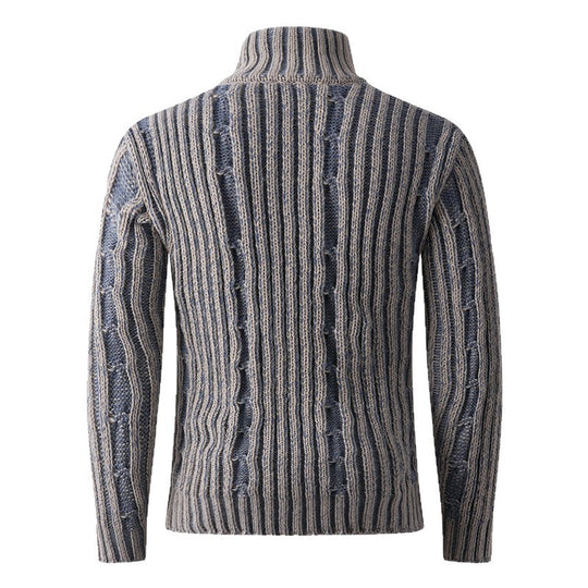 Herren modische Strickjacke mit hochabschließendem Reißverschluss und einzigartigem Muster EB
