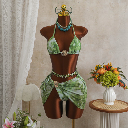 Damen Bikini-Set mit verziertem Wickelrock EB