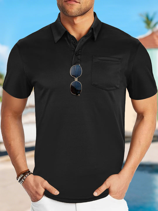 Herren nan funktionales Polohemd mit Brusttasche und atmungsaktiver Meshstruktur EB