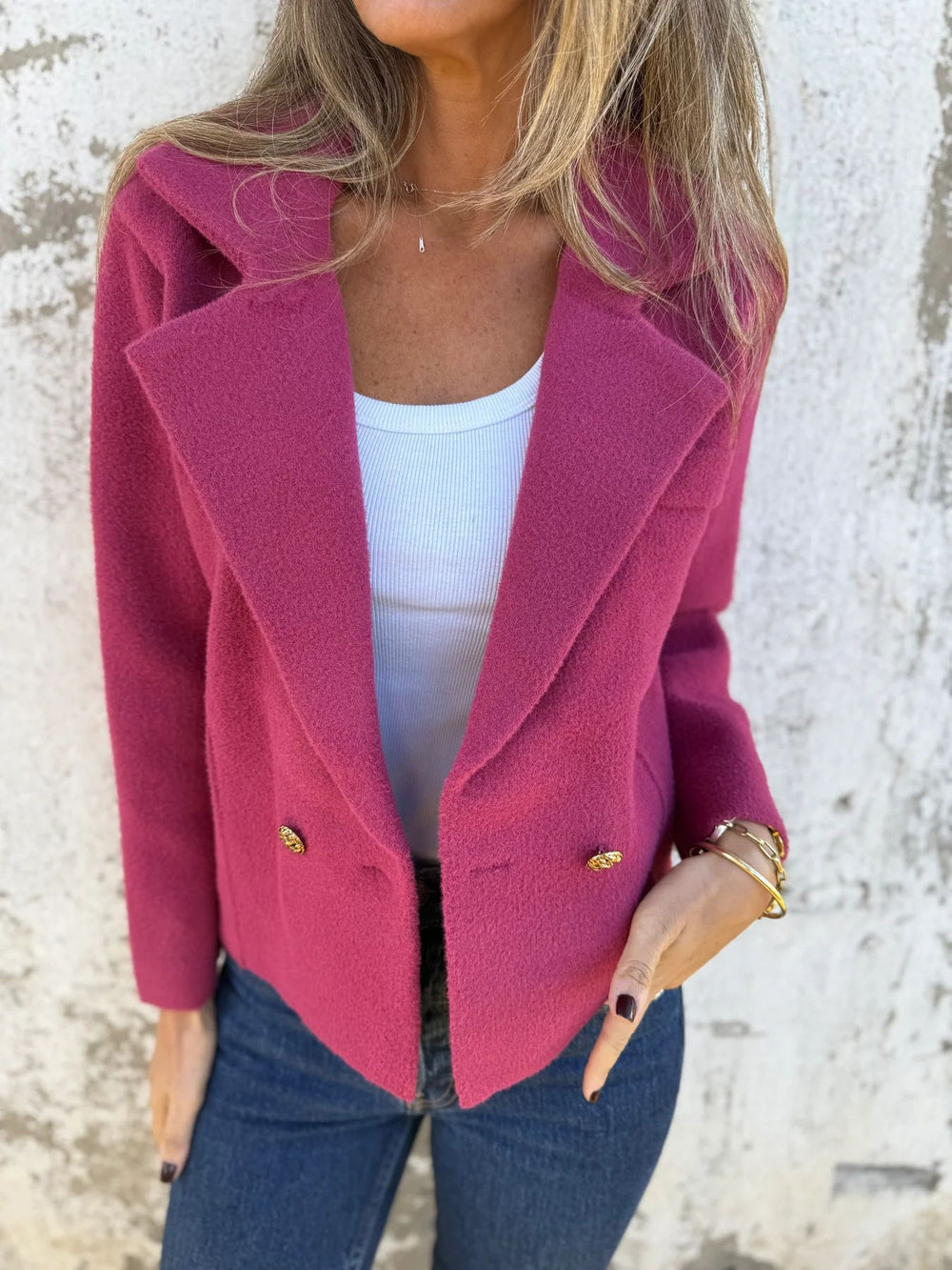 Damen eleganter blaser mit doppelter Knopfleiste EB