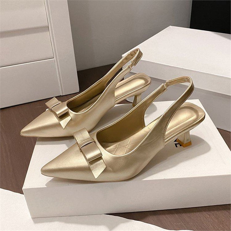 Damen Slingback Pumps mit eleganter Schleifenverzierung EB