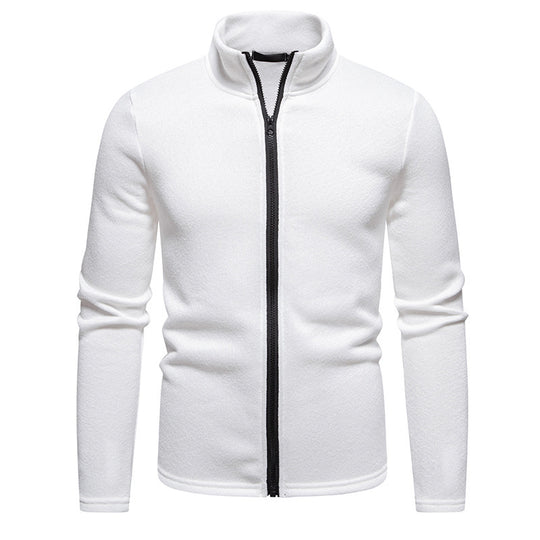 Herren Fleecejacke mit Stehkragen und durchgehendem Reißverschluss EB