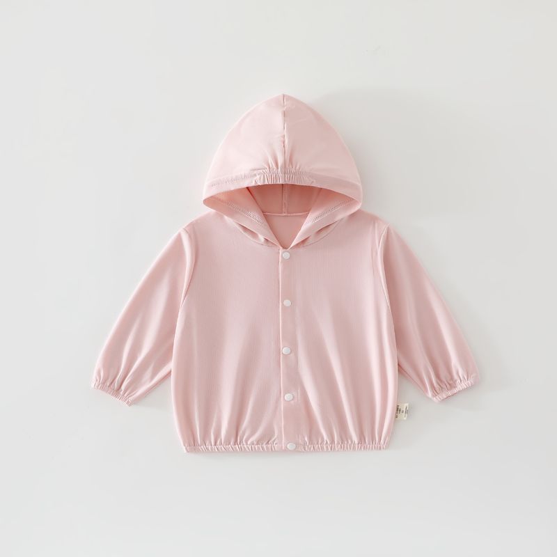 Unisex nan weichen Stretch-Baumwollmischung Kapuzenjacke für Babys mit Druckknopfverschluss EB