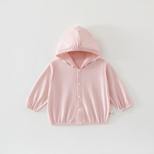 Unisex nan weichen Stretch-Baumwollmischung Kapuzenjacke für Babys mit Druckknopfverschluss EB