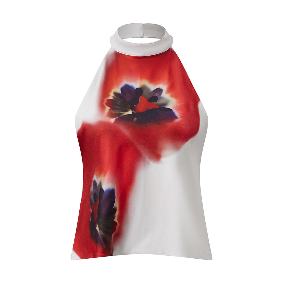 Damen Haltertop mit blühendem Design EB