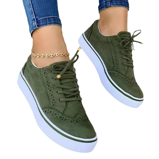 Damen modische Sneaker mit eleganten Brogue-Details EB