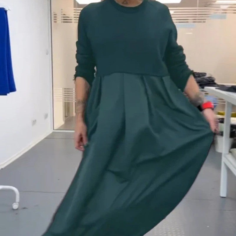 Damen Langarm Kleid mit schwingendem Rockteil und modischer Passform EB