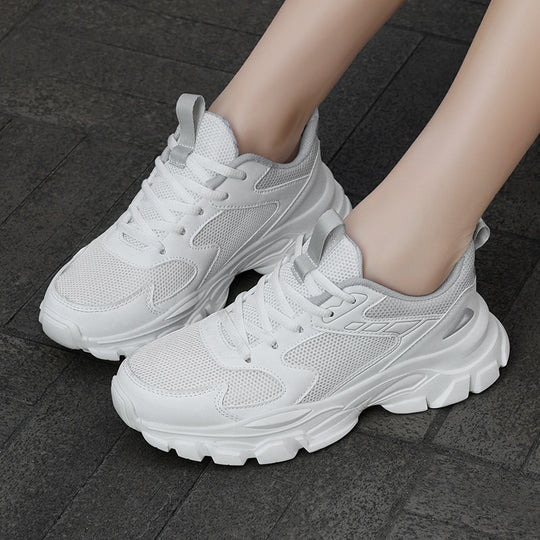 Unisex nan voluminöse Plateau-Sneaker mit atmungsaktivem Mesh, stoßdämpfender Zwischensohle und rutschfester Profilsohle EB