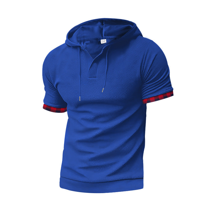 Herren modernes Kapuzenshirt mit strukturiertem Design und kontrastierenden Ärmeln EB