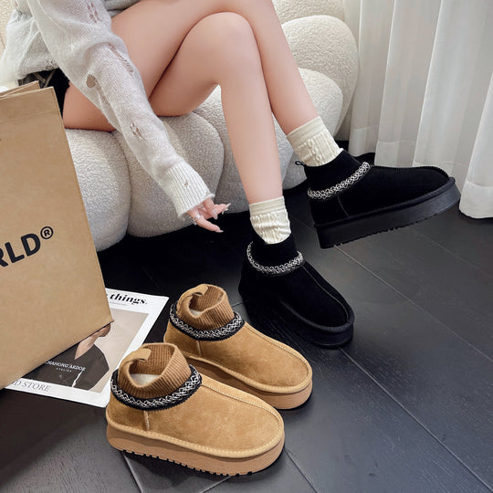 Damen modische Ankle Boots mit elastischem Kragen und rutschfester Sohle EB