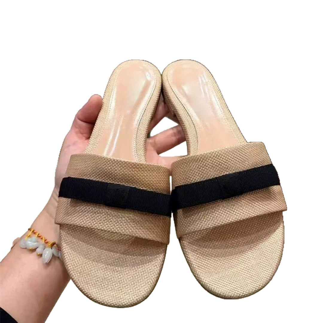 Damen Bequeme und modische Slipper mit breitem Riemen EB