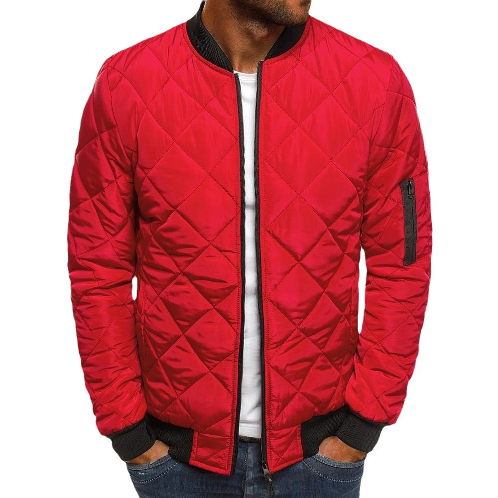 Herren Steppjacke mit hohem Kragen und seitlichen Reißverschlusstaschen EB