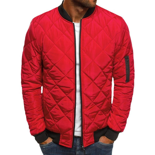 Herren Steppjacke mit hohem Kragen und seitlichen Reißverschlusstaschen EB
