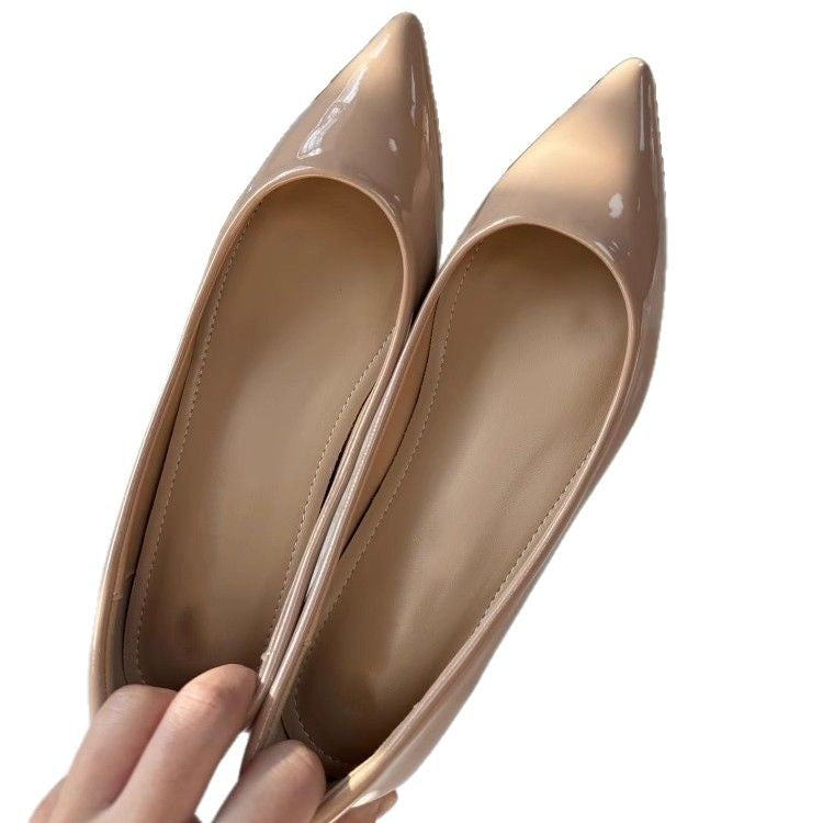 Damen spitze Ballerinas mit elegantem Glanzfinish EB