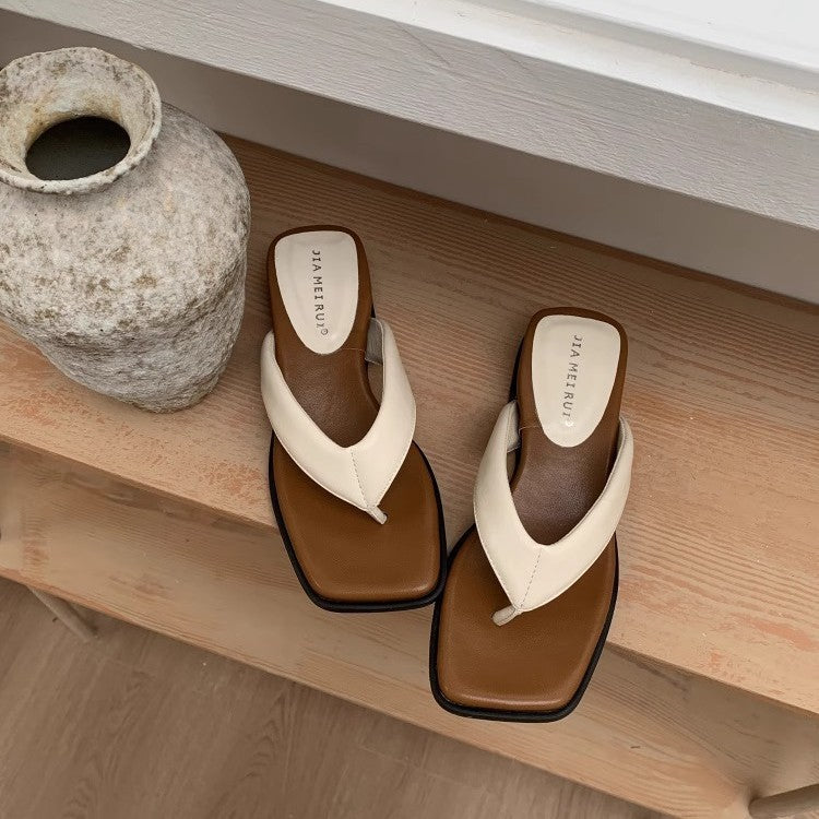 Damen elegante Flip-Flop Pantoletten mit modischem Design und rutschfester Sohle EB