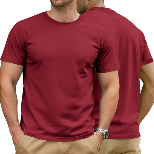 Herren nan Basic Kurzarm-T-Shirt aus hochwertigem Baumwollmix mit Rundhalsausschnitt, flachen Nähten und Regular Fit EB