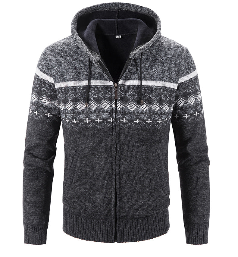 EB | Gemusterter Hoodie Baumwolle und Polyester Warm und Stilvoll